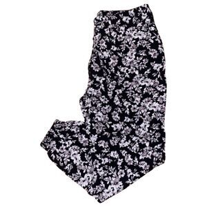 GARAGE - Black and white Floral print pants